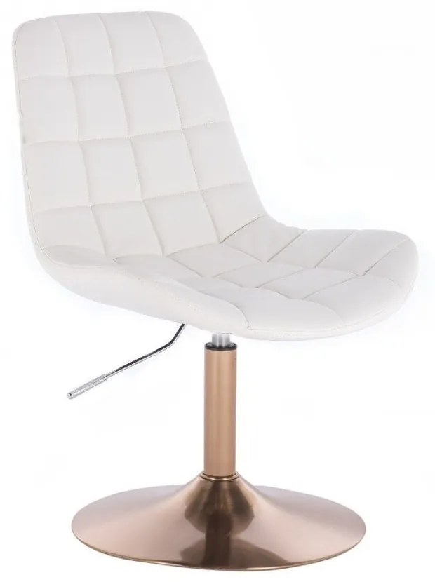 LuxuryForm DESIGN Stolička PARIS na zlatom tanieri - biela