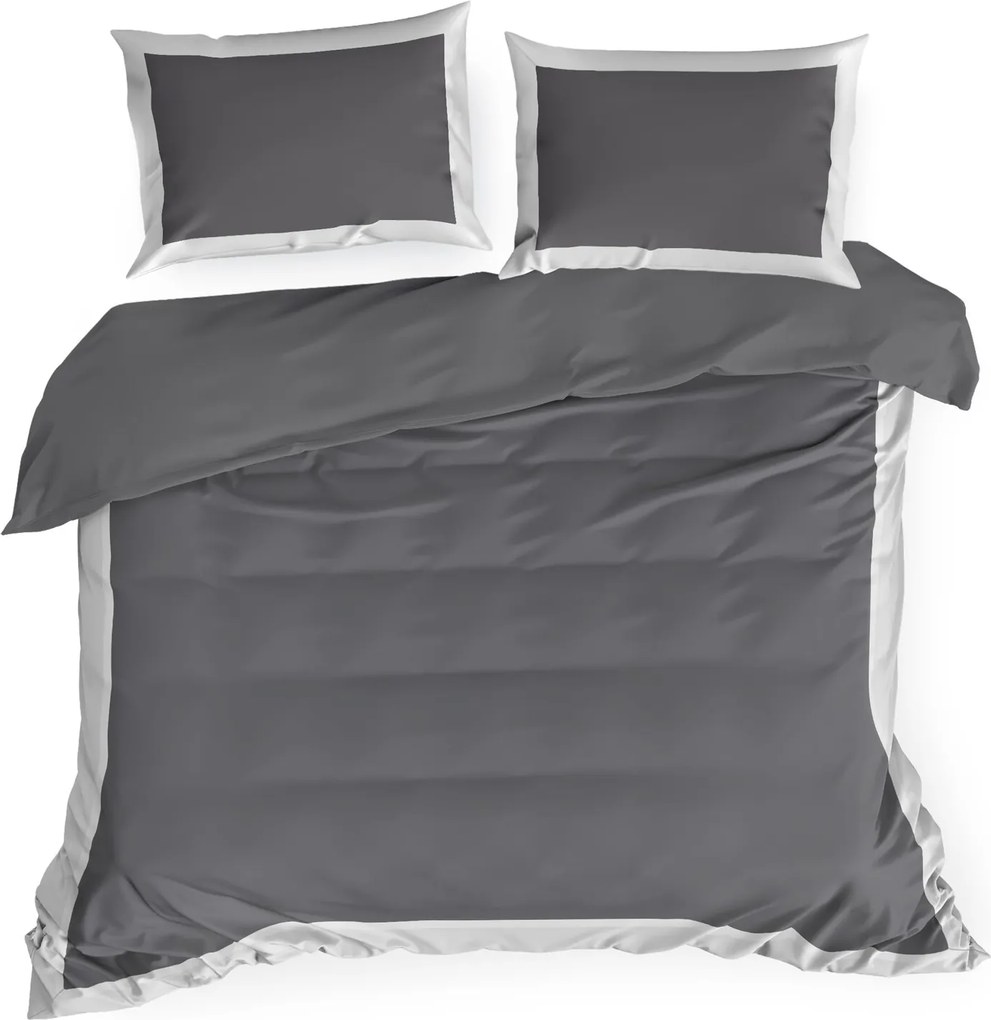SATÉNOVÉ OBLIEČKY LAURA 160X200 CM, 2 KS 70X80 CM SIVÉ