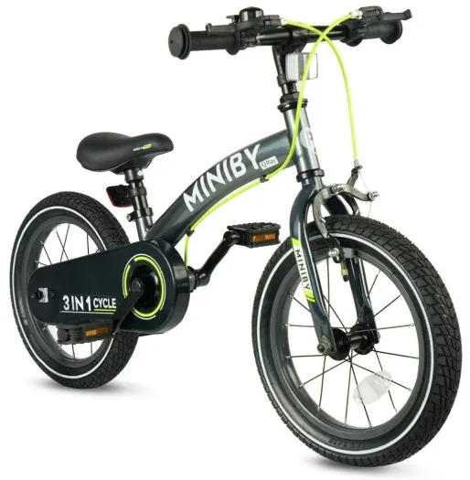 Detský bicykel Miniby 14" sivý