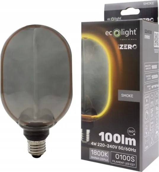 ECOLIGHT Dekoratívna LED žiarovka E27 4W 100lm O100 - rada ZERO