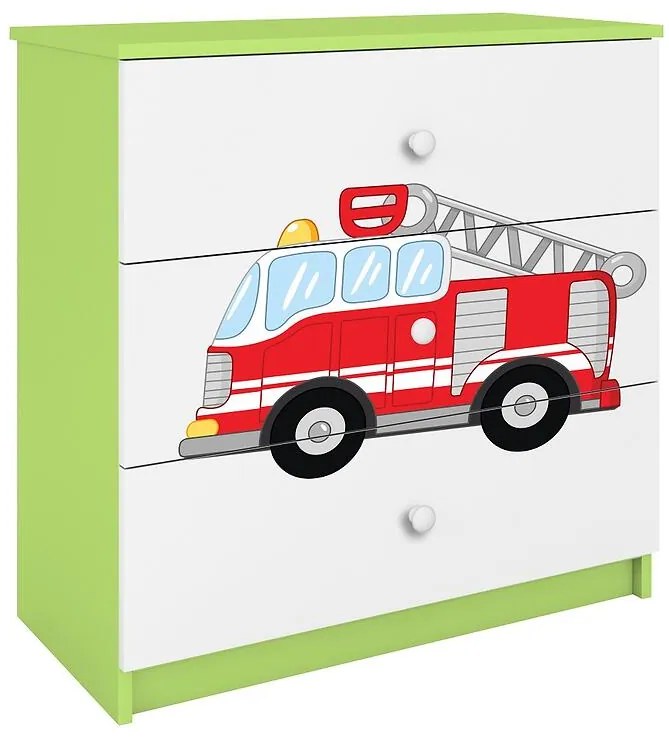 Detská komoda Babydreams Zelená – Hasičský Zbor