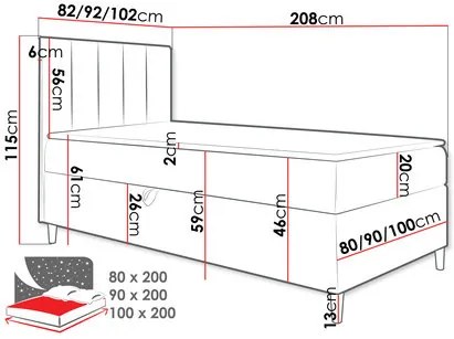 Jednolôžková posteľ 90cm Rivaldi 1 (biela + sivá). Vlastná spoľahlivá doprava až k Vám domov. 1122311