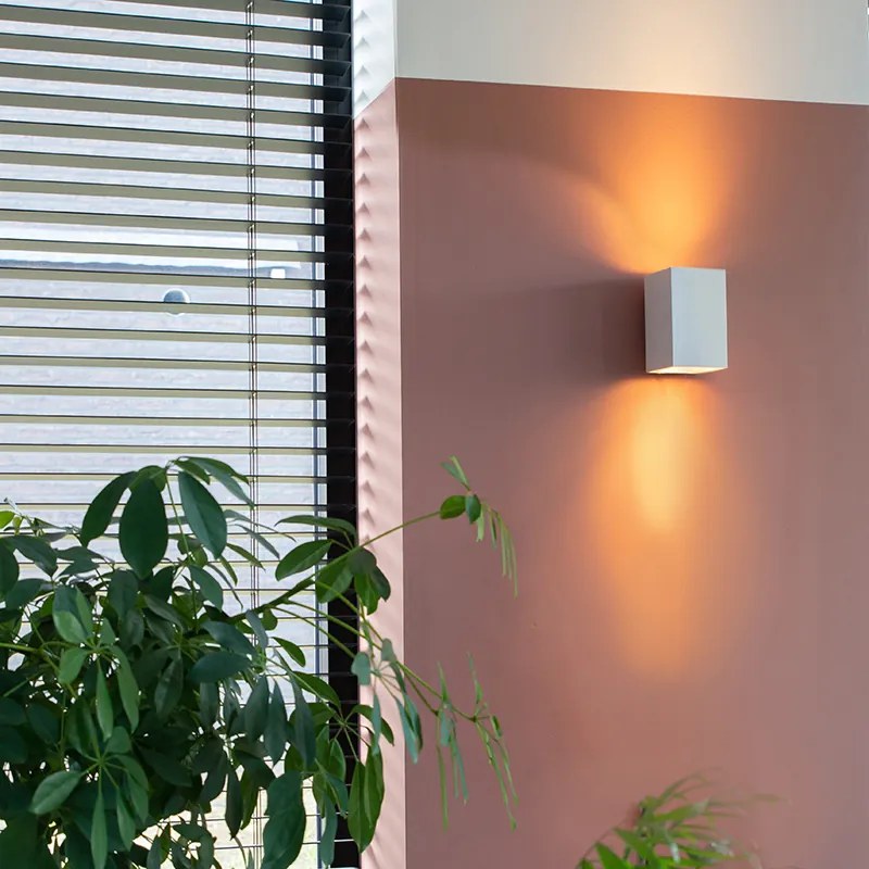 Moderná nástenná lampa biela štvorcová 2-svetlo - Sandy