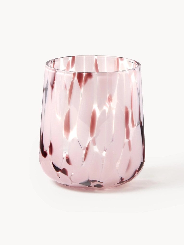 Ručne vyrobené sklenené poháre zo škvrnitého skla Oakley, 4 ks