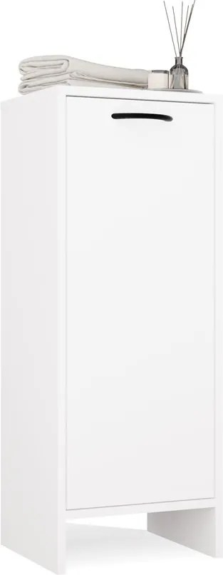 Spodná kúpeľňová skrinka s košom na bielizeň Nina 35 cm biela