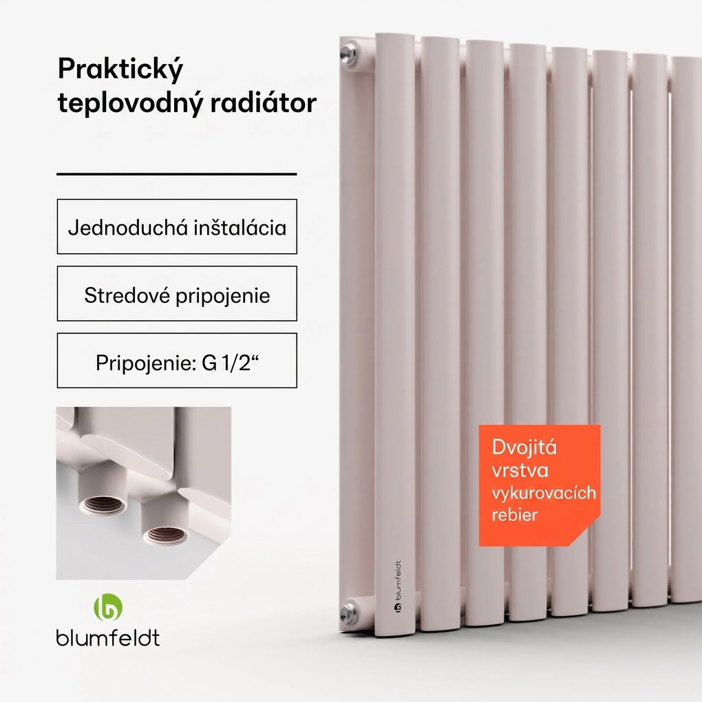 Blumfeldt Tallheo, 100 x 60, radiátor, rúrkový radiátor, 1445 W, teplá voda, 1/2