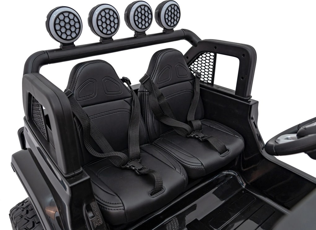 Ramiz Terénne auto OFF-ROAD 3.0 pre deti čierne + diaľkové ovládanie + pomalý štart + pásy + LED a zvuky
