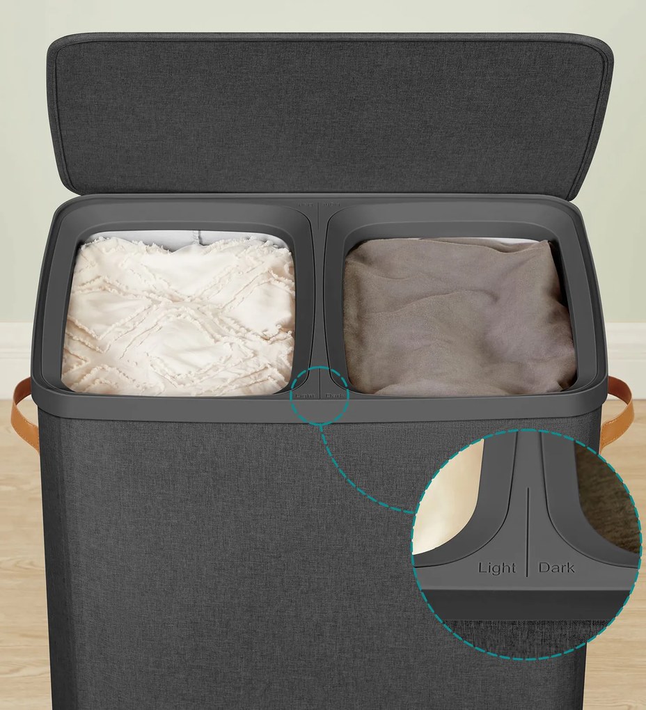 Kôš na bielizeň Daisy Black 2x85l