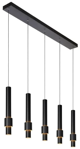 Lucide 24402/30/30 -LED Stmievateľný luster na lanku MARGARY 5xLED/4,2W/230V čierna