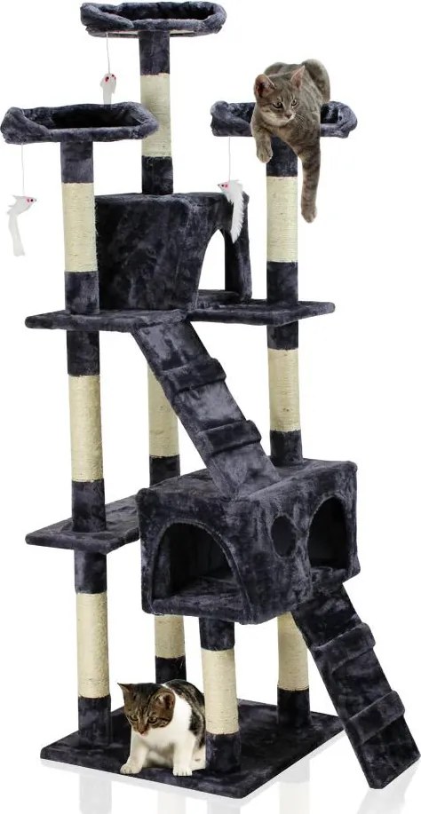 Škrabadlo pre mačky Hawaj 170 cm tmavo šedá