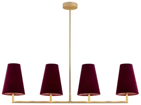 Argon 1829 - Luster na tyči SAFIANO 4xE27/15W/230V vínová