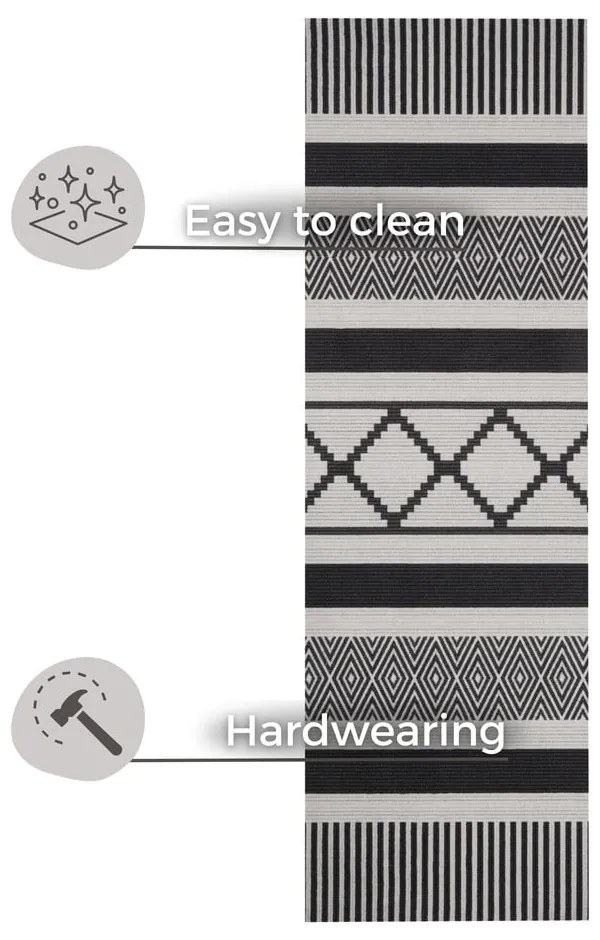 Čierno-sivý behúň Zala Living Cook & Clean Urban, 45 x 140 cm