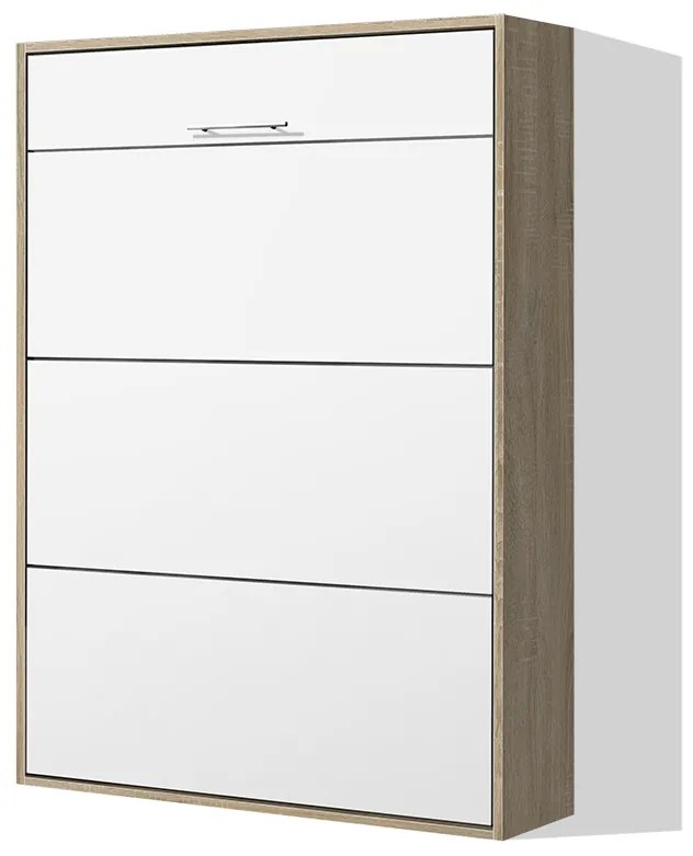 Nabytekmorava Sklápacia posteľ VS 1054 P - 200x160 cm A nosnosť postele: zvýšená nosnosť o 20 kg, farba lamina: orech lyon/biele dvere