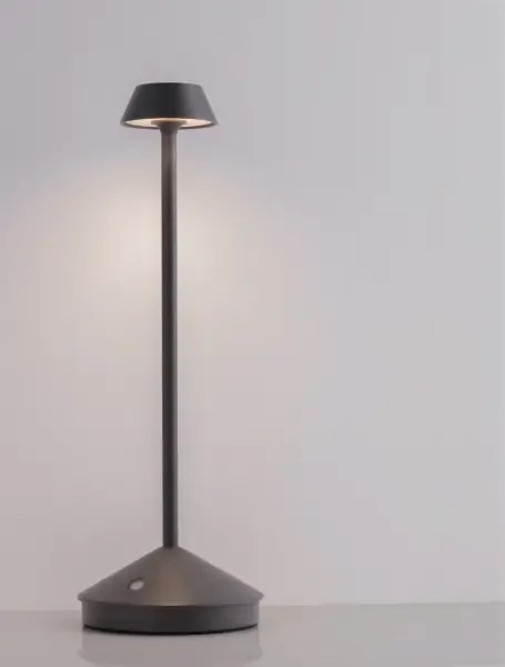 Vonkajšia stolová lampa Lumo tmavá sivá