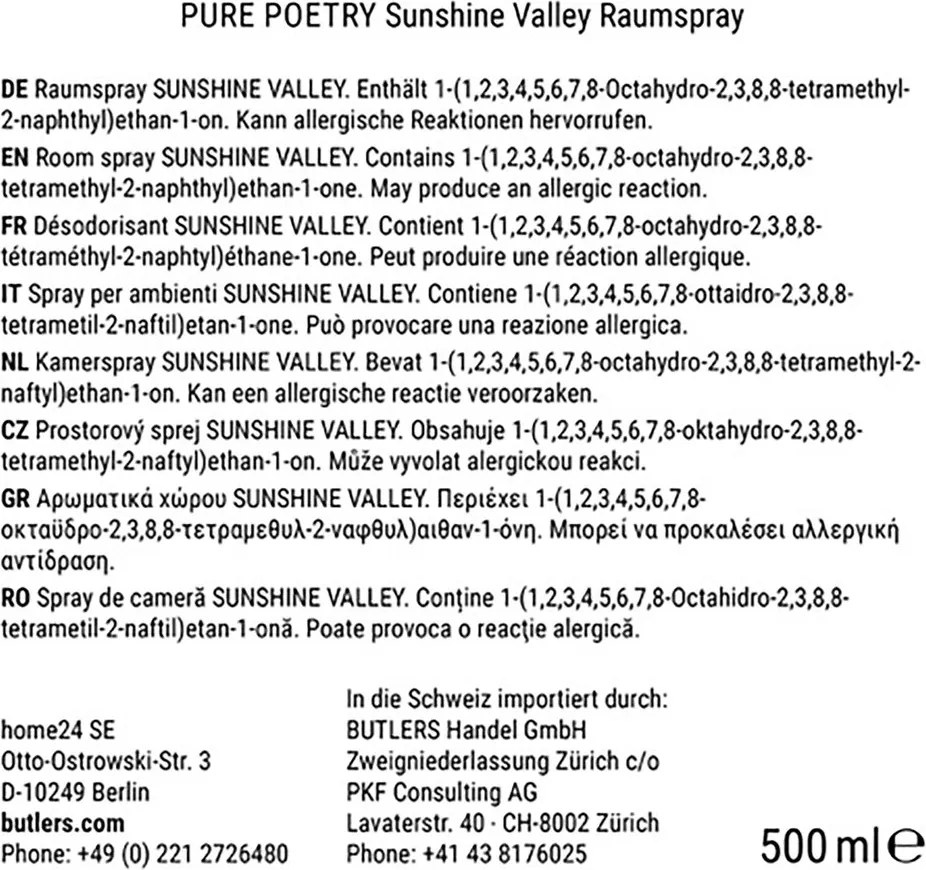 PURE POETRY Vôňa do bytu v spreji Sunshine Valley 500 ml
