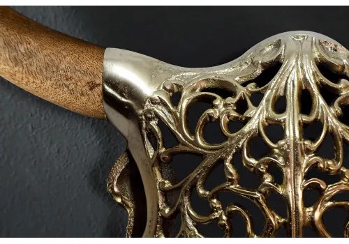 Dekorácia na stenu Bull 45561 Zlatá-Mango drevo - Komfort-nábytok