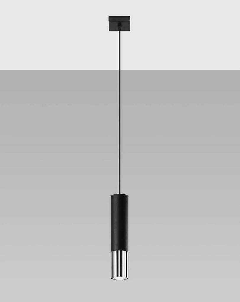 Závesné svietidlo Loopez, 1x čierne kovové tienidlo, ch