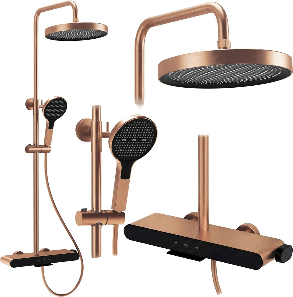 Rea Farel, sprchový set s vaňovým výtokom, medená matná, REA-P0357