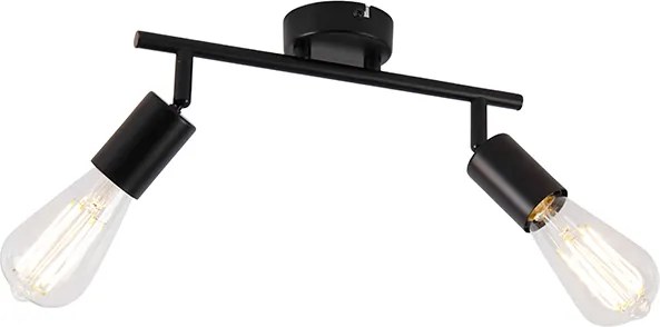 Moderné bodové svetlo čierne 2-žiarovkové nastaviteľné - Facil