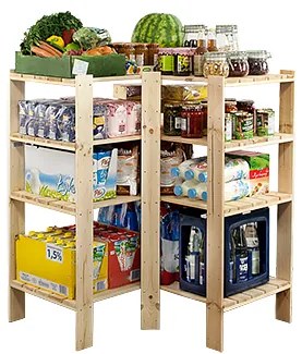 REGÁL DREVENÝ ROHOVÝ Maxi 3W+ 115x85x50 - BOROVICA