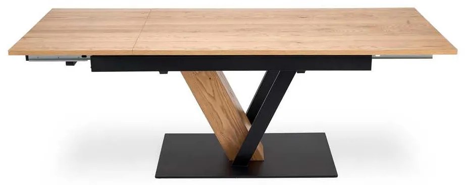 Jedálenský stôl Medina - obdĺžnik, 160-220 x 90 cm, dub / čierna