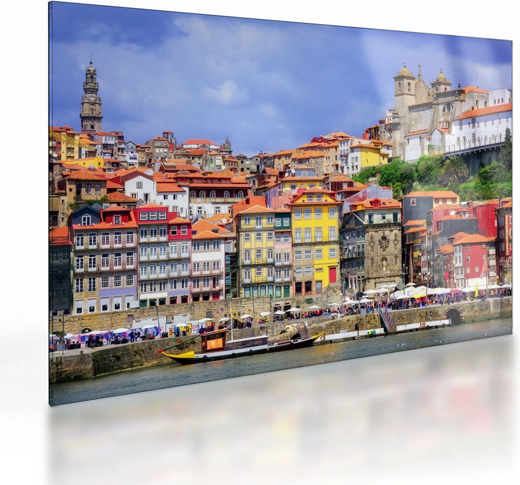 Sklenený obraz - Ribeira, Portugalsko (70x50 cm)