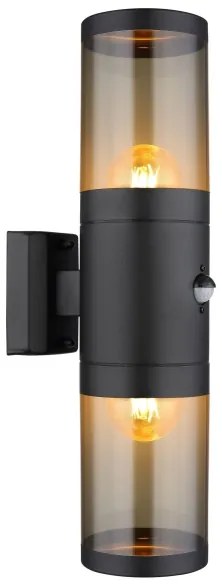Globo 32014-2BS-Vonkajšie nástenné svietidlo so senzorom XELOO 2xE27/40W/230V IP44