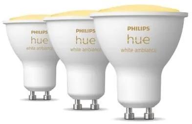 PHILIPS HUE Múdra LED stmievateľná žiarovka HUE, GU10, 4,3 W, 350lm, teplá biela-studená biela, 3ks