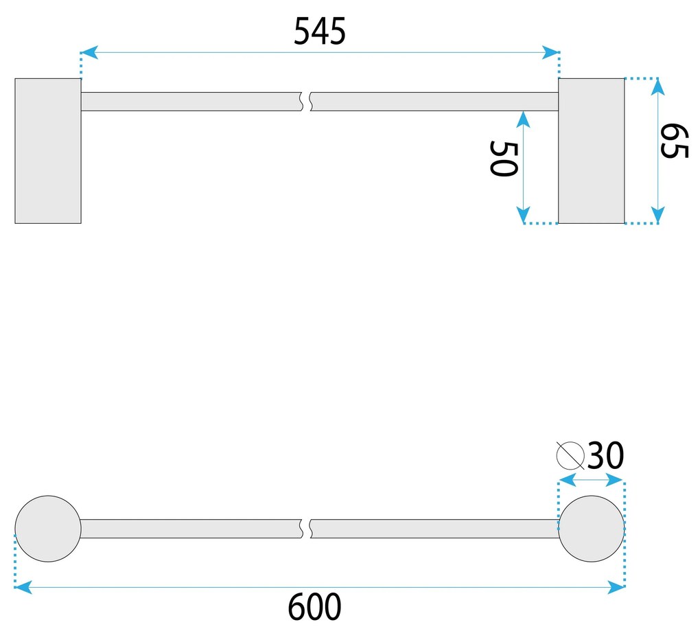 Rea Prism, kúpeľňový vešiak na uteráky 60cm, 9703, zlatá matná, REA-98034