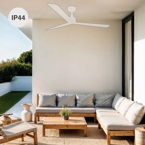 FARO 34371 - Stropný ventilátor MARINE M, priemer 125 cm, hnedá/čierna, IP44 + diaľkový ovládač