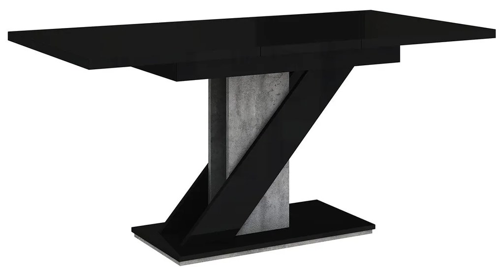 Moderný stôl Eksuper, Farby: biely lesk / čierny lesk