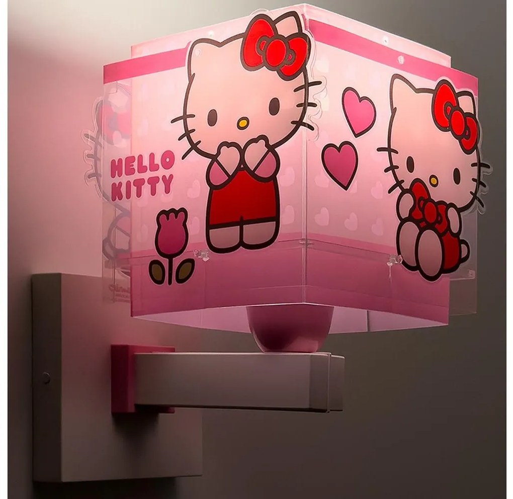 Dalber 73269 - Detské nástenné svietidlo HELLO KITTY 1xE27/15W/230V ružové