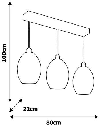 Luster na lanku BELIZE 3xE27/60W/230V