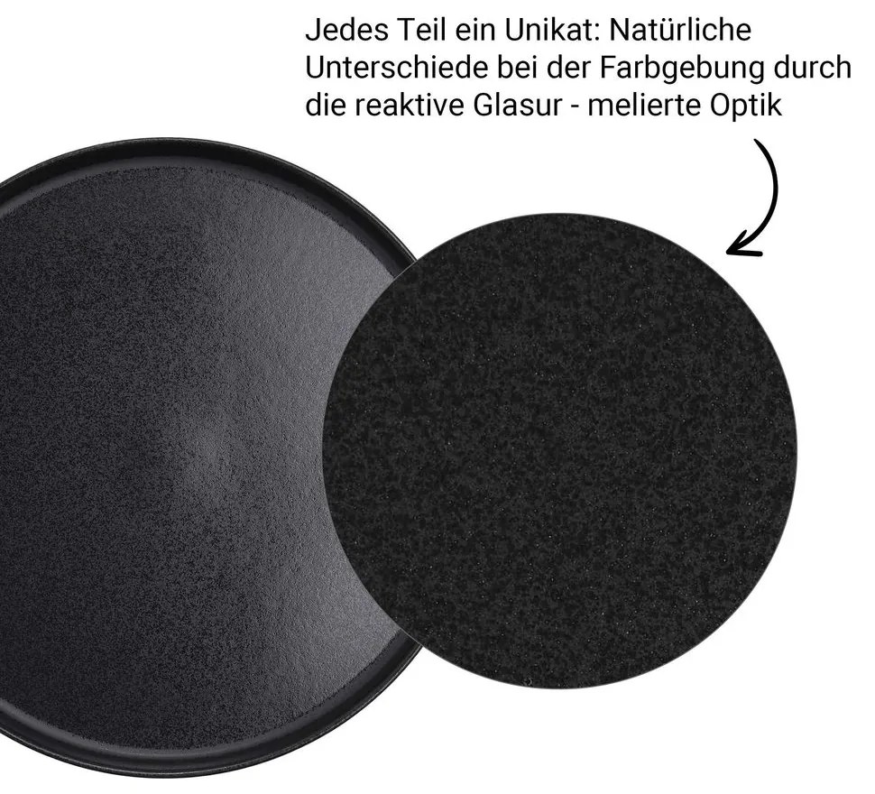 CASA NOVA Sada raňajkových tanierov 22,5 cm set 4 ks - čierna