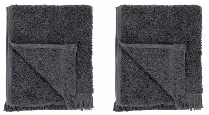 Tmavosivé bavlnené uteráky v súprave 2 ks 30x50 cm FRINO - Blomus