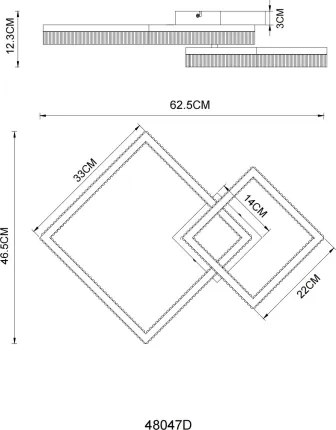 Globo 48047D - LED stropné svietidlo ZARA LED/24W/230V 3000K 46,5x62,5 cm