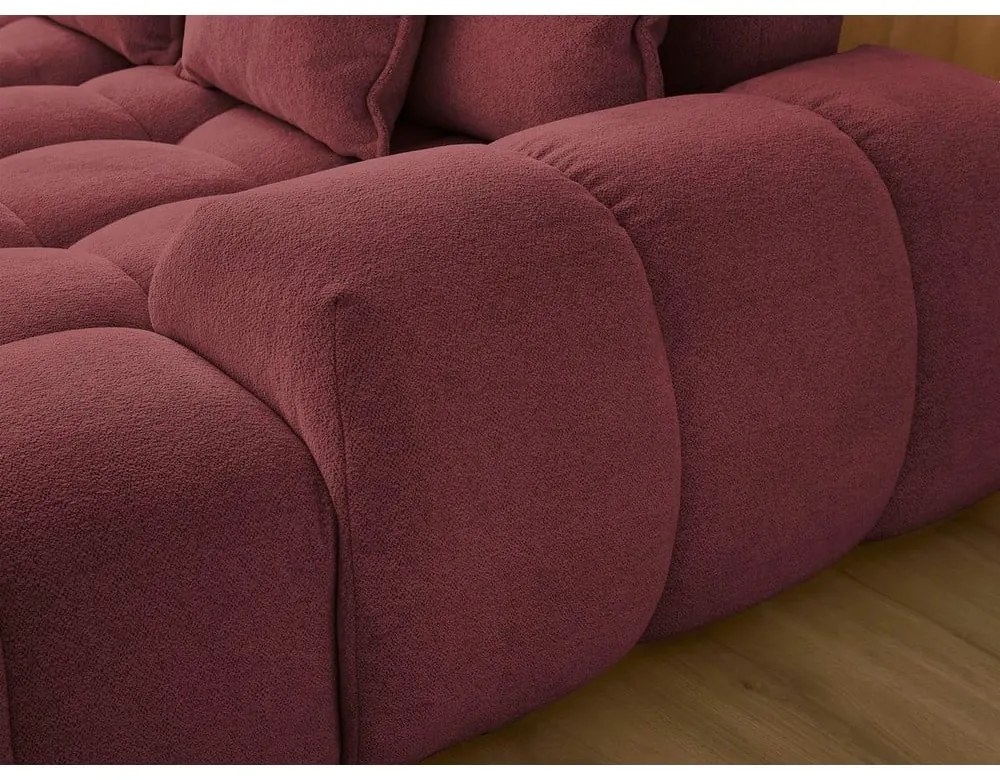 Vínovočervená ženilková rozkladacia/s úložným priestorom rohová pohovka (ľavý roh/do tvaru "U") Everest – Bobochic Paris