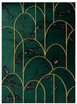 Koberec EMERALD exkluzívny 1016 glamour, styl art deco, marmur fľaškovo zelený / zlatý