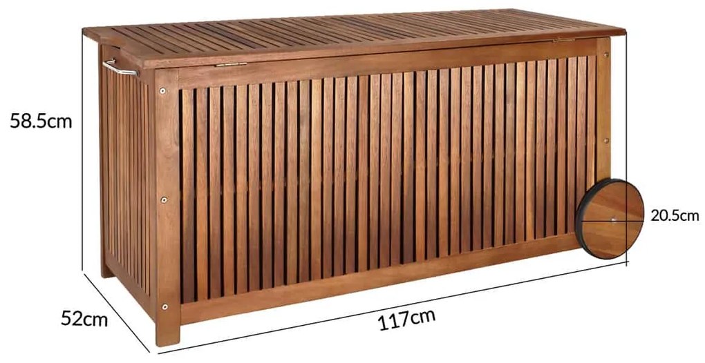 InternetovaZahrada - Drevený úložný box - agát - 117 cm