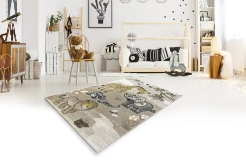 Koberce Breno Kusový koberec DIAMOND KIDS 24292/760, hnedá, viacfarebná,140 x 200 cm