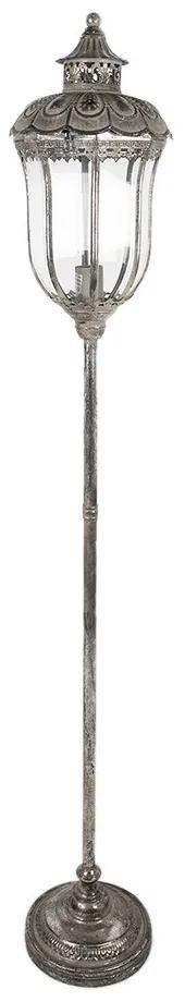Strieborná antik kovová stojacia lampa Gildo - Ø 25*154 cm E27/Max 1*60W