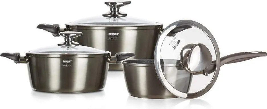 Sada hrncov Metallic Platinum, 6 dielov