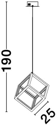 LED luster Gabbia 25 čierne