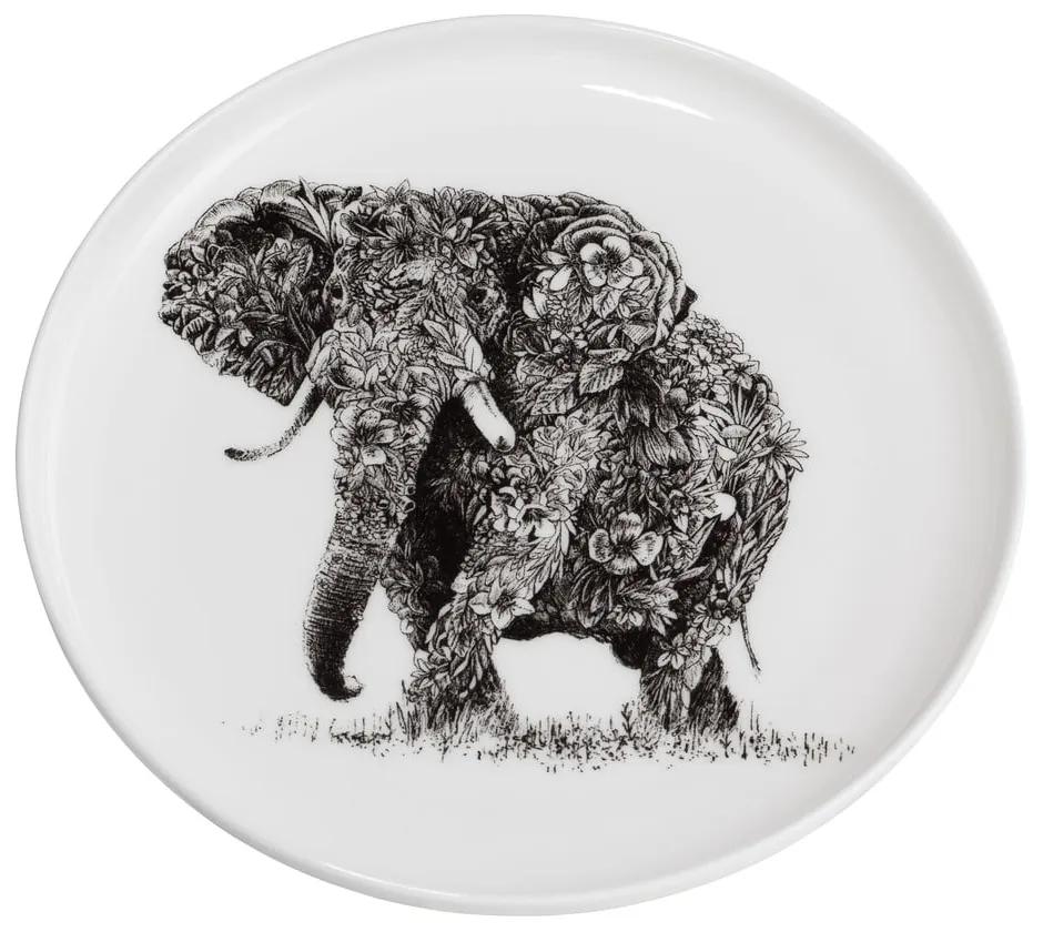 Biely porcelánový tanier Maxwell &amp; Williams Marini Ferlazzo Elephant, ø 20 cm