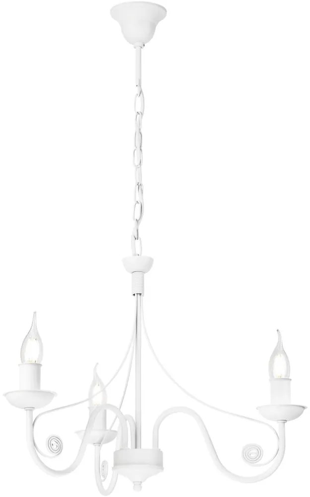 Luster na reťazi DONATO 3xE14/40W/230V biela