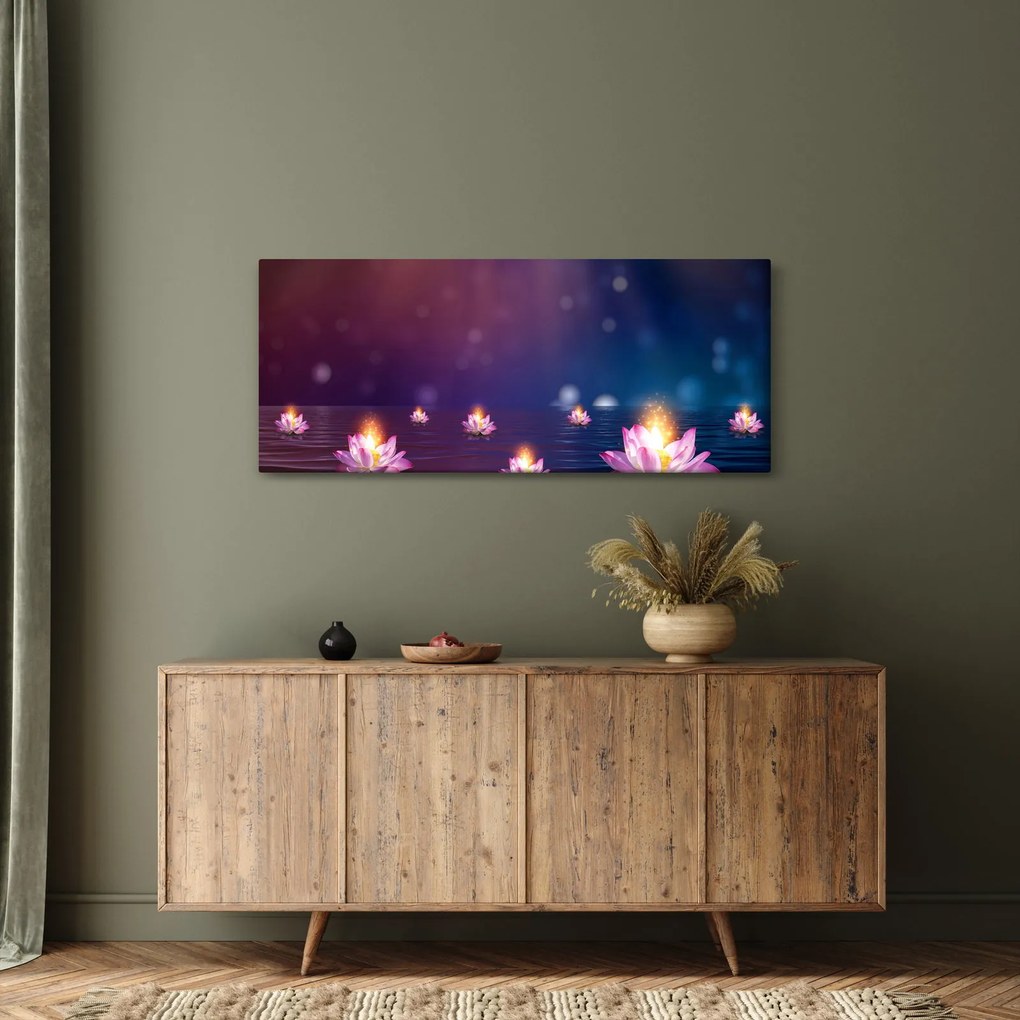 Obraz - Čarovné lekná (120x50 cm)