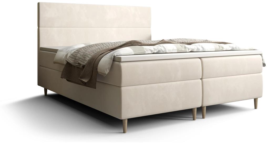 Manželská posteľ Boxspring 140 cm Flu Comfort (svetlobéžová) (s matracom a úložným priestorom). Vlastná spoľahlivá doprava až k Vám domov. 1055917