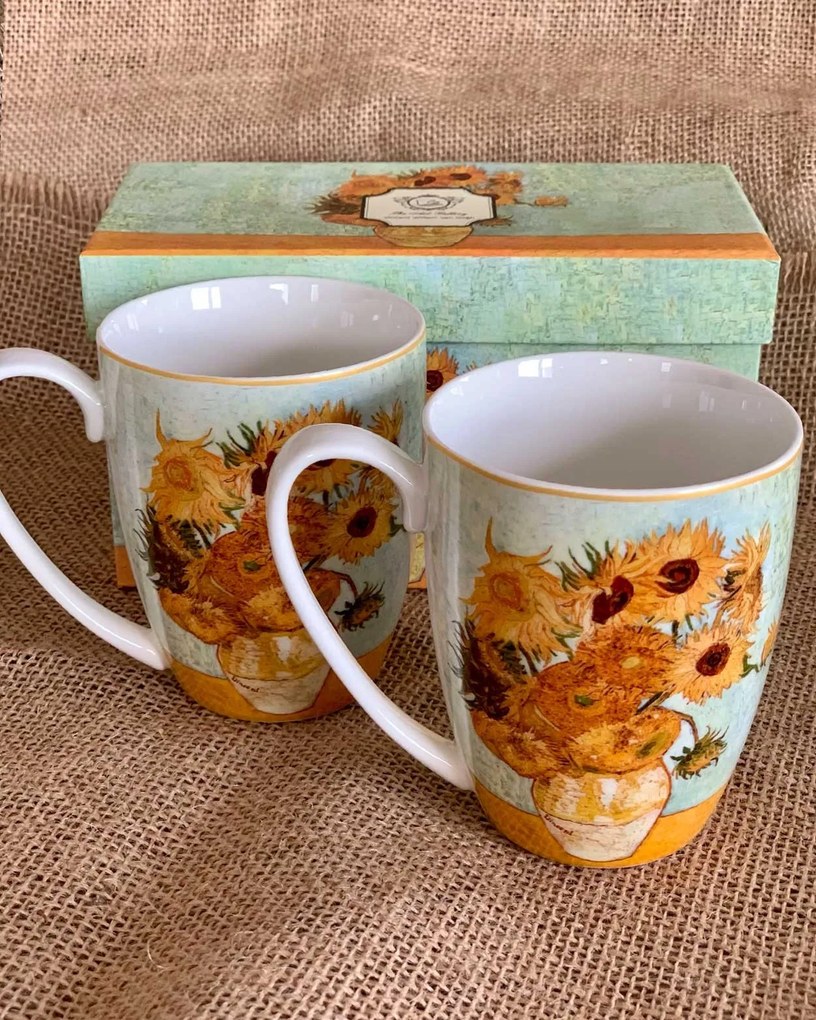 Porcelánový hrnček Van Gogh Sunflowers 350 ml sada 2ks