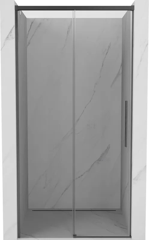 Mexen Rox, posuvné sprchové dvere 110 cm, 8mm číre sklo, brúsený grafit profil, 8C2-110-000-66-00