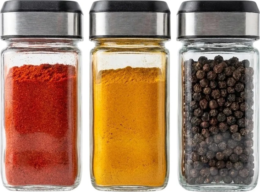 5Five® Hranatá skleněná kořenka s multifunkčním nerezovým víčkem INOX, 100ml